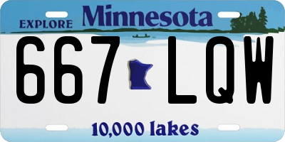 MN license plate 667LQW