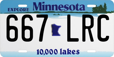 MN license plate 667LRC