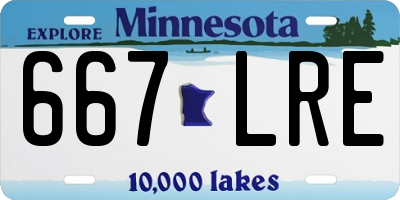 MN license plate 667LRE