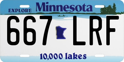 MN license plate 667LRF