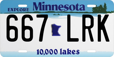 MN license plate 667LRK