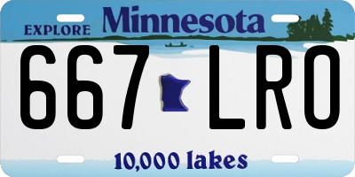 MN license plate 667LRO