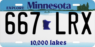MN license plate 667LRX