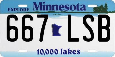 MN license plate 667LSB