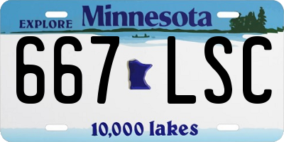 MN license plate 667LSC