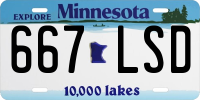MN license plate 667LSD