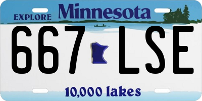 MN license plate 667LSE