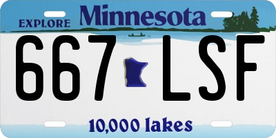 MN license plate 667LSF