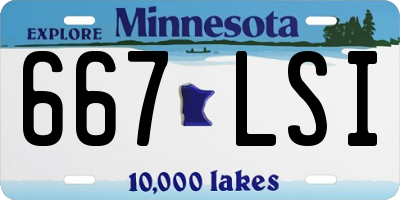 MN license plate 667LSI