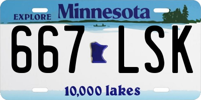 MN license plate 667LSK