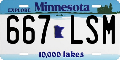 MN license plate 667LSM