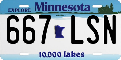 MN license plate 667LSN