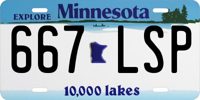 MN license plate 667LSP