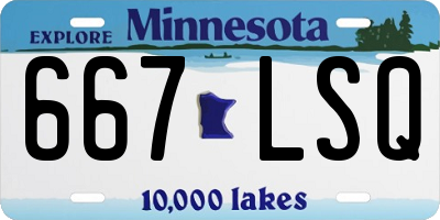 MN license plate 667LSQ