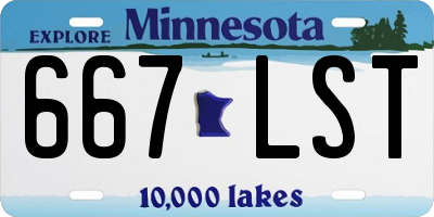 MN license plate 667LST