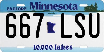 MN license plate 667LSU