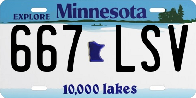 MN license plate 667LSV
