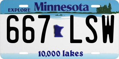 MN license plate 667LSW