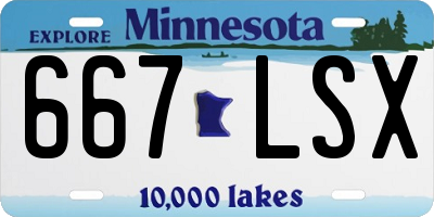 MN license plate 667LSX