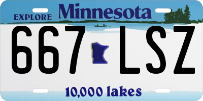 MN license plate 667LSZ