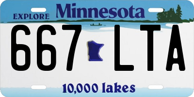 MN license plate 667LTA