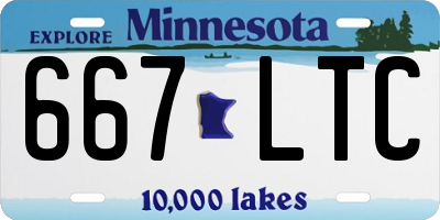 MN license plate 667LTC