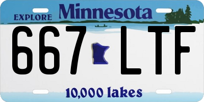MN license plate 667LTF