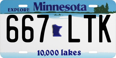 MN license plate 667LTK