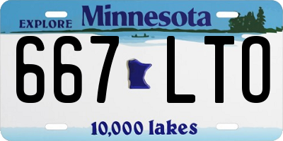 MN license plate 667LTO