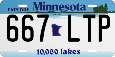 MN license plate 667LTP