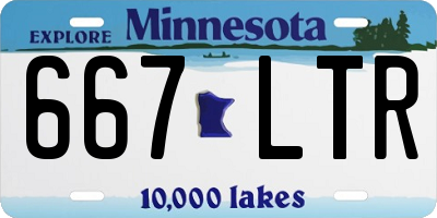 MN license plate 667LTR
