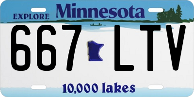 MN license plate 667LTV