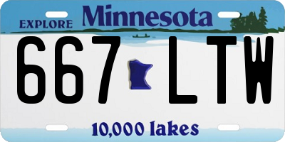 MN license plate 667LTW