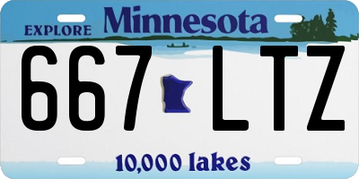 MN license plate 667LTZ