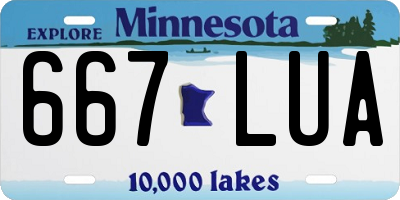 MN license plate 667LUA