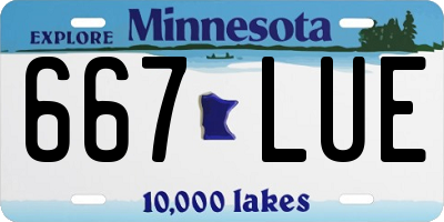 MN license plate 667LUE
