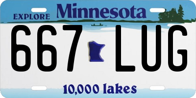 MN license plate 667LUG