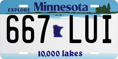 MN license plate 667LUI