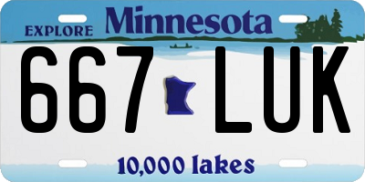 MN license plate 667LUK
