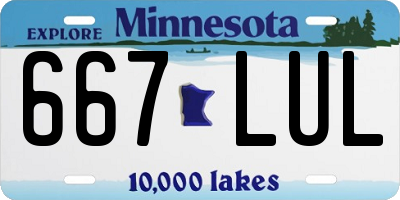 MN license plate 667LUL