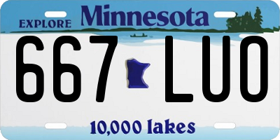MN license plate 667LUO