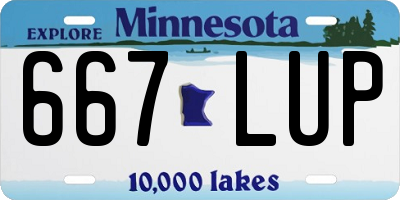 MN license plate 667LUP