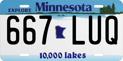 MN license plate 667LUQ