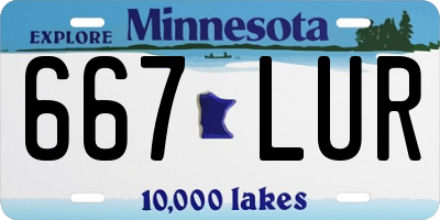 MN license plate 667LUR