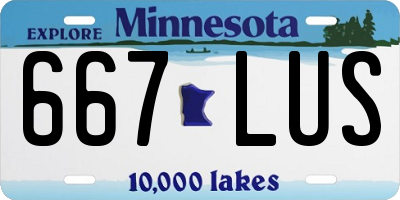 MN license plate 667LUS