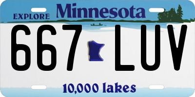 MN license plate 667LUV