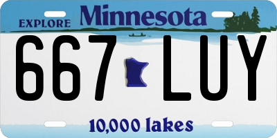 MN license plate 667LUY