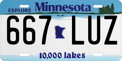 MN license plate 667LUZ