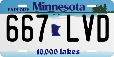MN license plate 667LVD