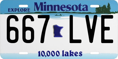 MN license plate 667LVE